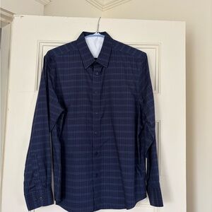 UNTUCKit Men's Dark Blue Plaid Shirt NWOT